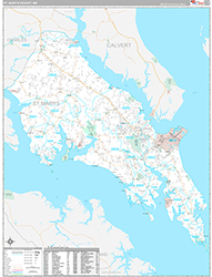 St Marys County Wall Map Premium Style 2026